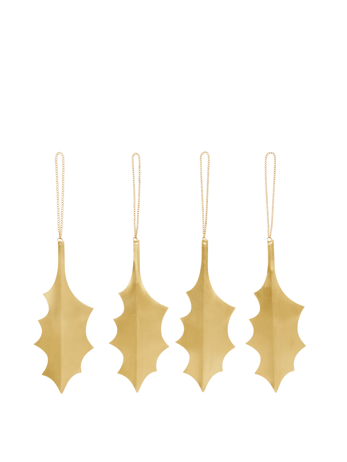 Ferm Living - Messing-Ornament Blatt (4er-Set)