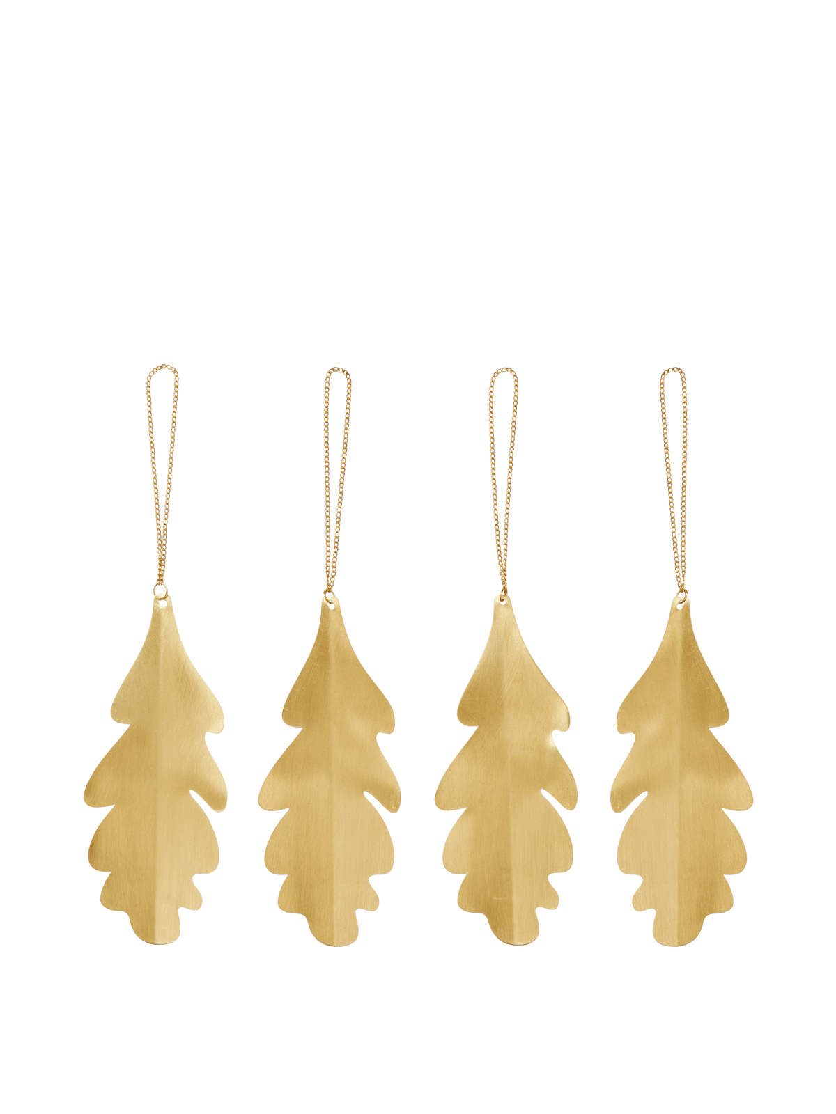 Ferm Living - Messing-Ornament Blatt (4er-Set)