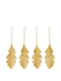 Ferm Living - Messing-Ornament Blatt (4er-Set)