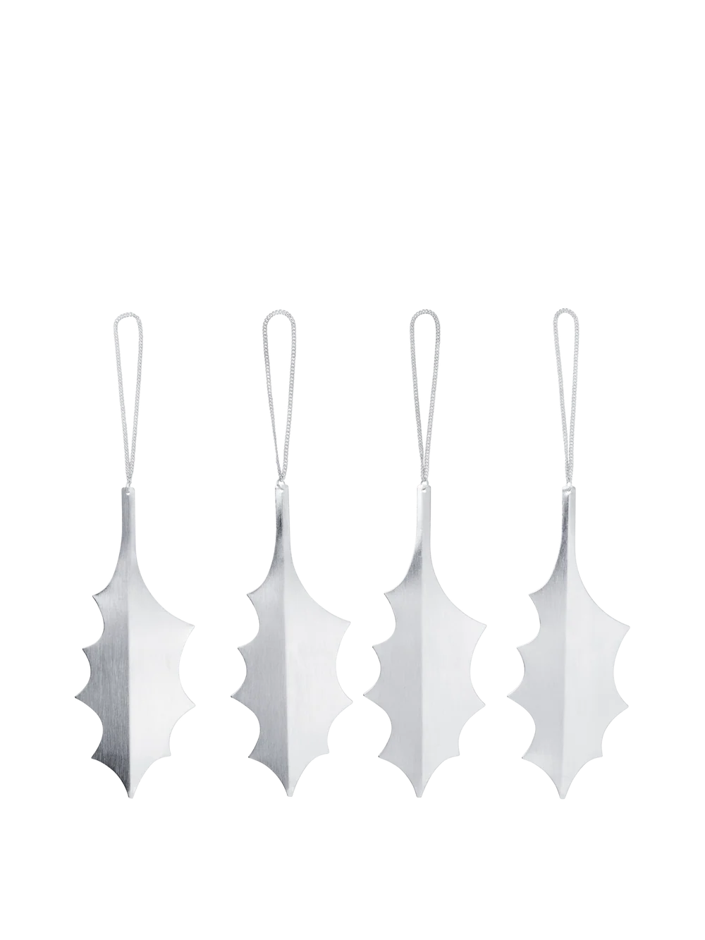 Ferm Living - Holly Leaf Messingornamente Silber 4er Set