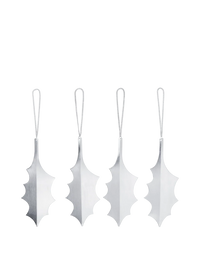 Ferm Living - Holly Leaf Messingornamente Silber 4er Set
