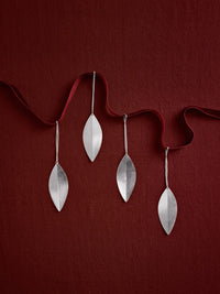 Ferm Living - Leaf Messingornamente Silber (4er Set )