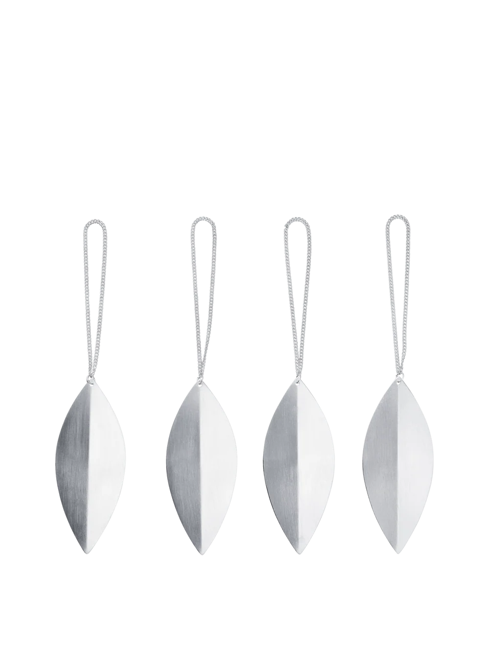 Ferm Living - Leaf Messingornamente Silber (4er Set )
