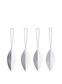 Ferm Living - Leaf Messingornamente Silber (4er Set )
