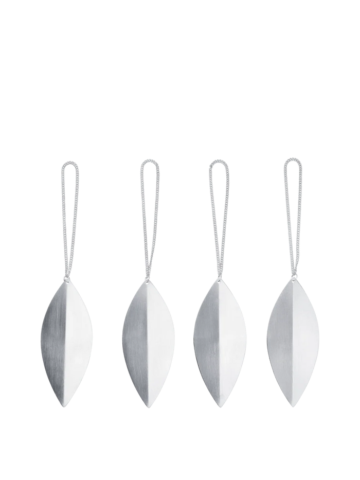 Ferm Living - Leaf Messingornamente Silber (4er Set )