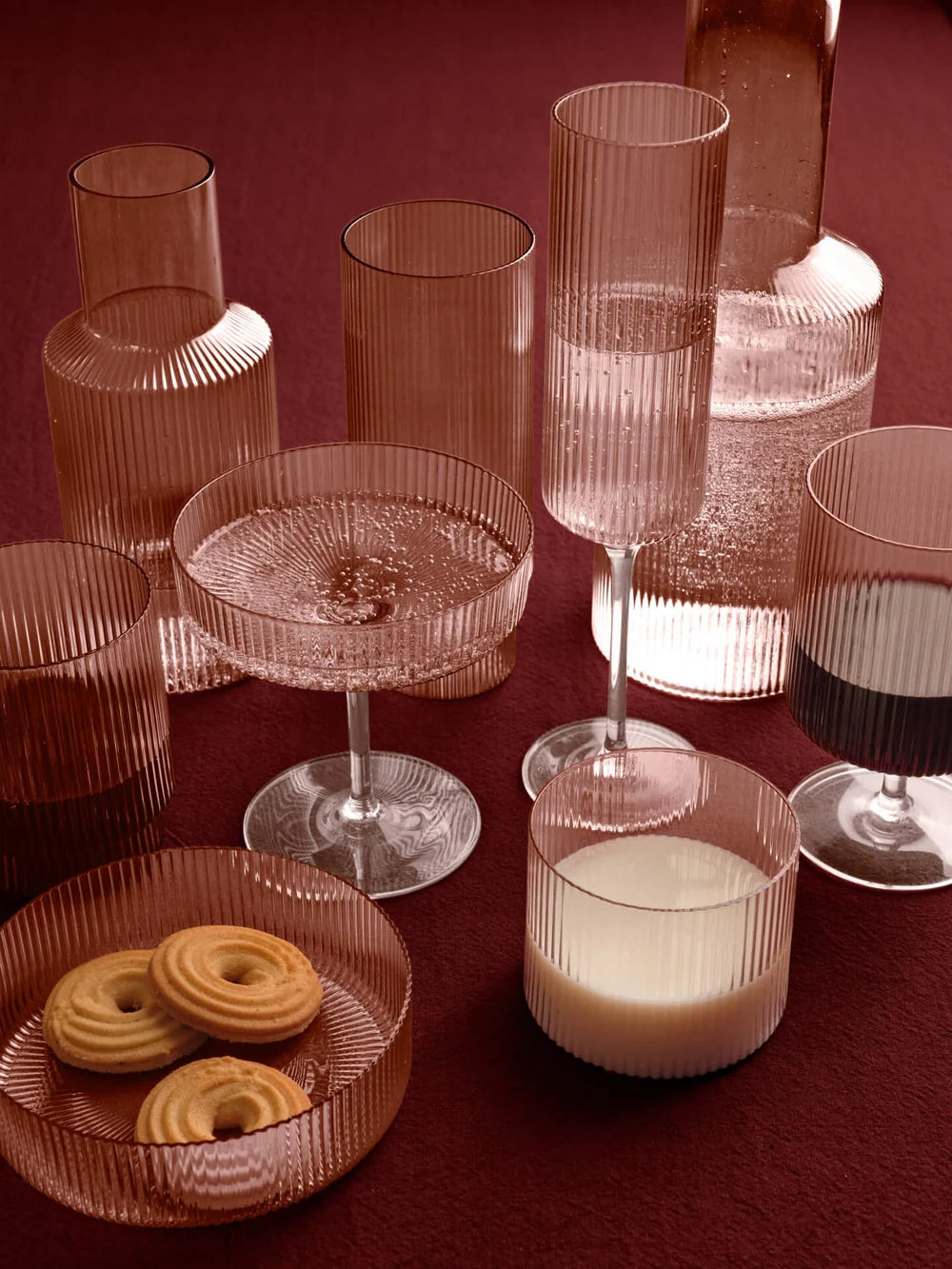 Ferm Living - Ripple Champagnerglas 2er Set