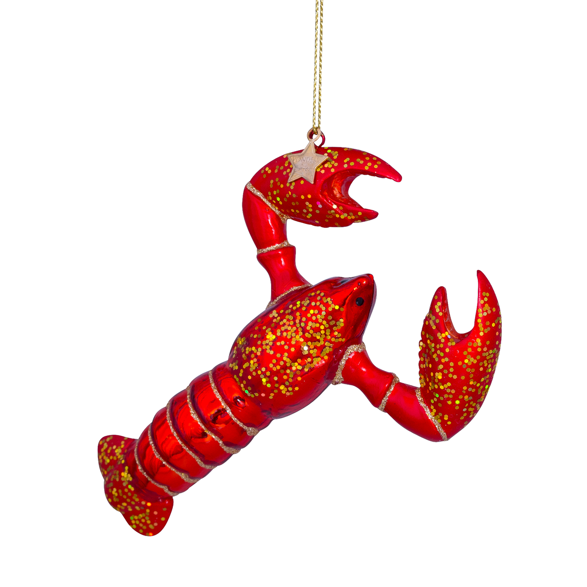 VONDELS - Ornament aus Glas, roter Hummer, Höhe 13,5 cm