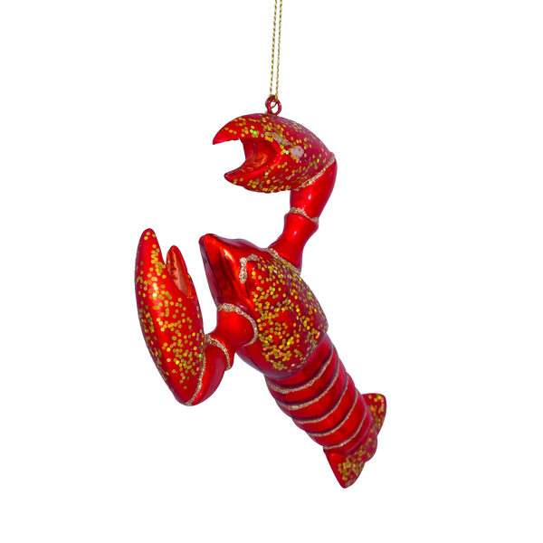 VONDELS - Ornament aus Glas, roter Hummer, Höhe 13,5 cm