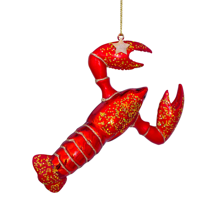 VONDELS - Ornament aus Glas, roter Hummer, Höhe 13,5 cm