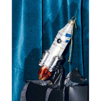 VONDELS Christbaumschmuck - Glas silber matt Rakete H14,5cm