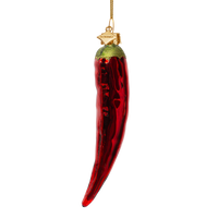 Vondels - Ornament aus Opalglas, rote Chilischote, Höhe 12,5 cm