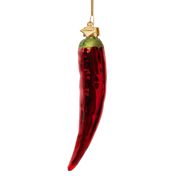 Vondels - Ornament aus Opalglas, rote Chilischote, Höhe 12,5 cm