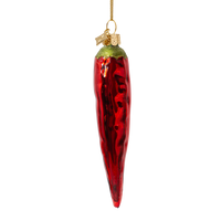 Vondels - Ornament aus Opalglas, rote Chilischote, Höhe 12,5 cm