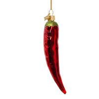 Vondels - Ornament aus Opalglas, rote Chilischote, Höhe 12,5 cm