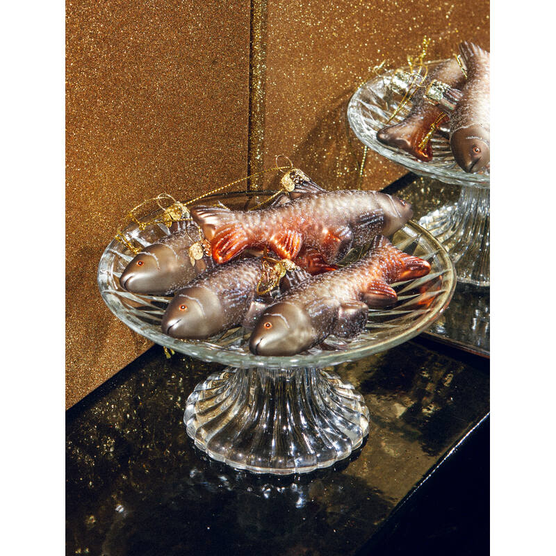 VONDELS - Ornament Glas grüner Karpfen H5cm