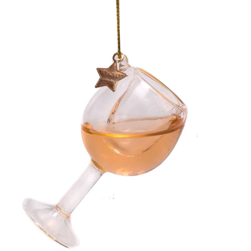 VONDELS Christbaumschmuck - Ornament Roséweinglas H7cm