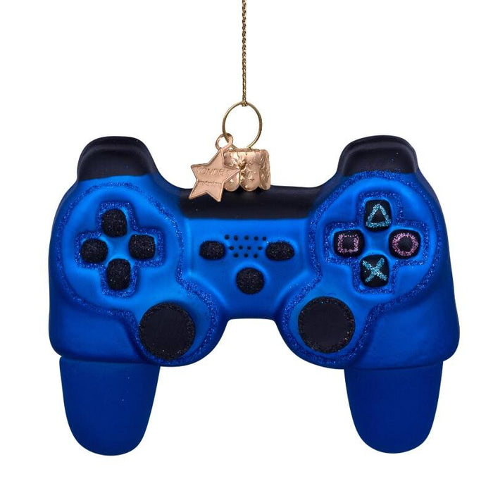 VONDELS Christbaumschmuck - Glas blau matt Controller H9cm