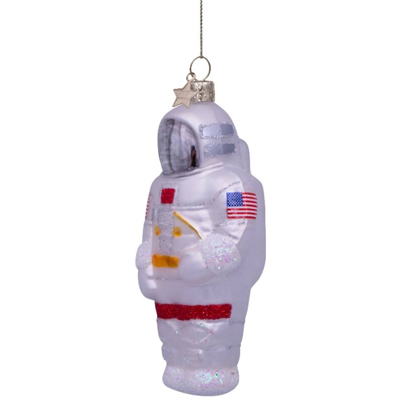 VONDELS Christbaumschmuck - Ornamentglas weiß/silber Astronaut H12cm