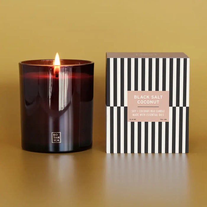 BOTANICA - Essentials: Schwarzes Salz + Kokosnusskerze | 12 oz.