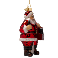 Vondels - Weihnachtsschmuck aus Glas: Coca-Cola-Weihnachtsmann mit Flaschen