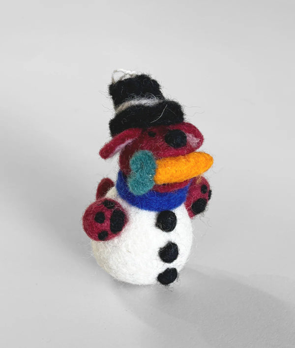 Filzanhänger WRAP - Barky, der Schneemann