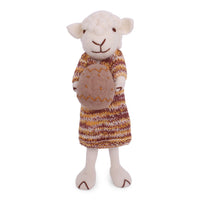 Anhänger - Weißes Schaf mit mehrfarbigem Kleid und Ei