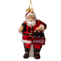 Vondels - Weihnachtsschmuck aus Glas: Coca-Cola-Weihnachtsmann mit Flaschen