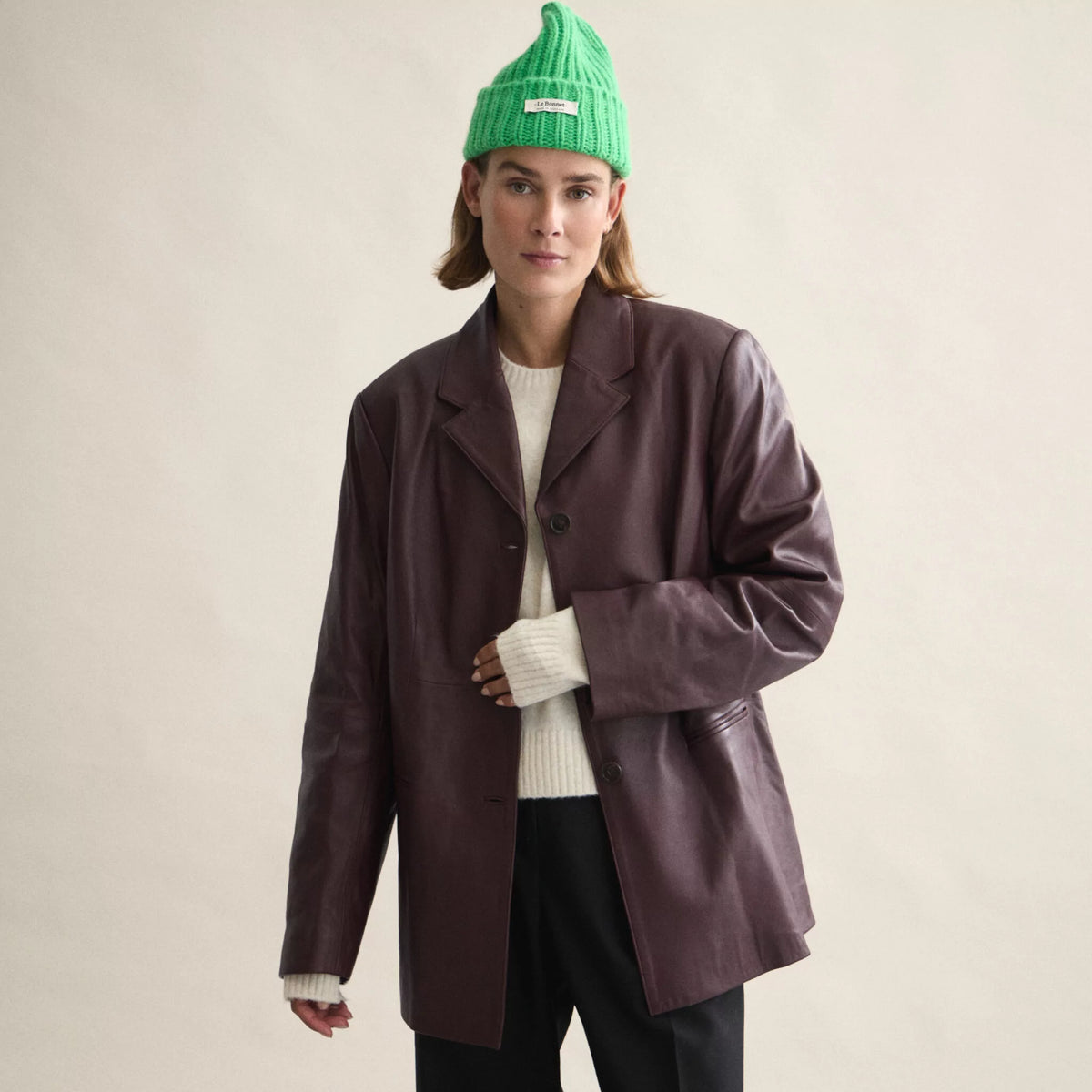 Le Bonnet Beanie Logo - Neon green