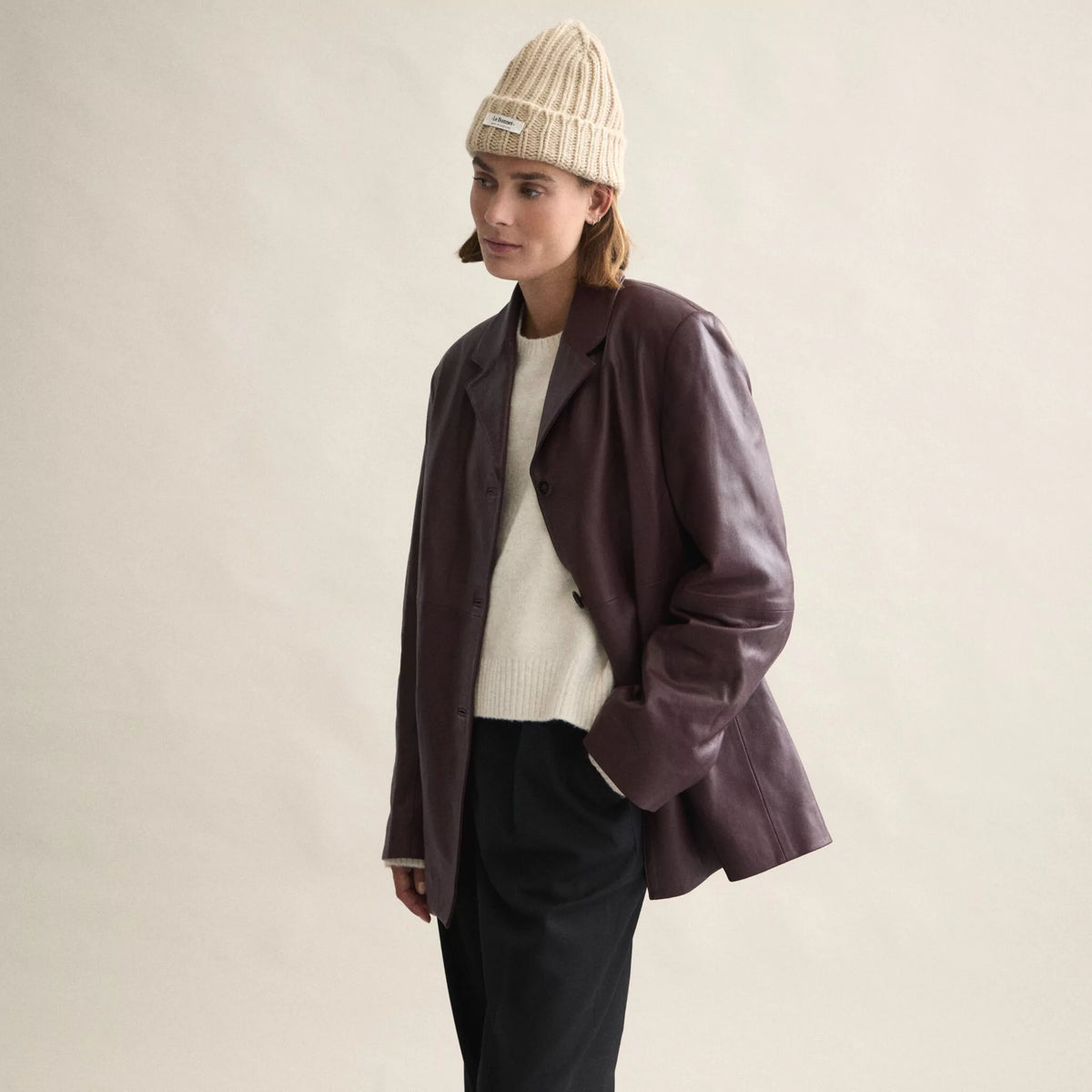 Le Bonnet Beanie Logo - Sand