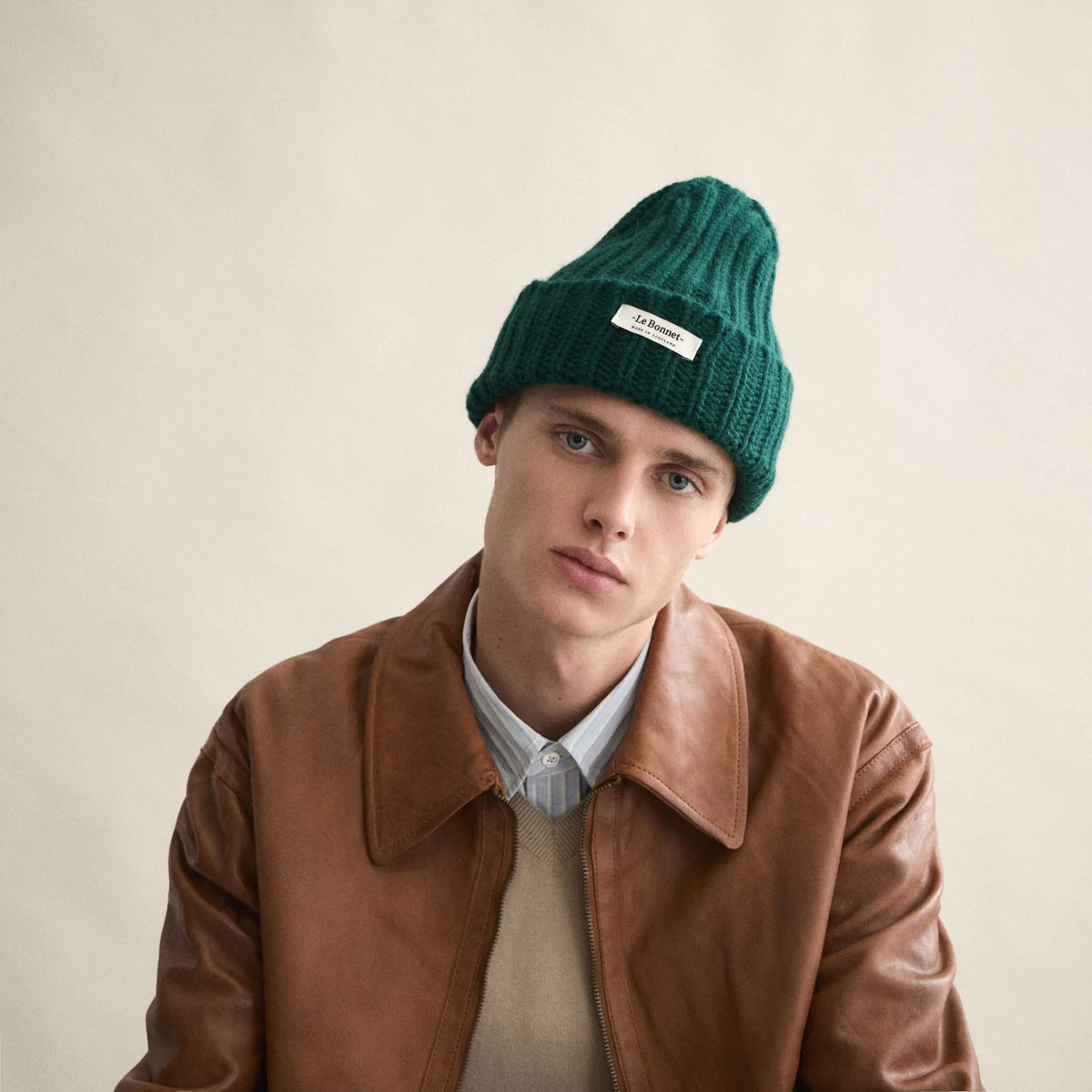 Le Bonnet Beanie Logo - Moss