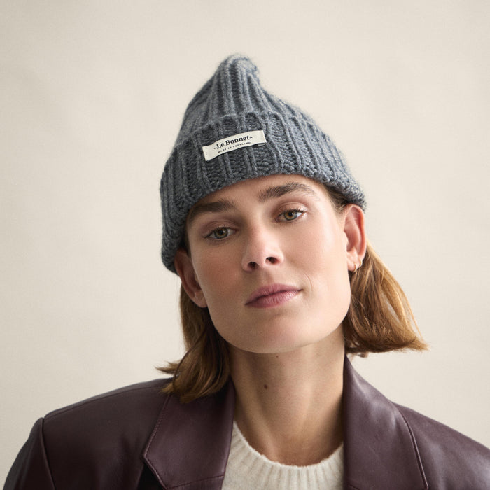 Le Bonnet Beanie Logo - Slate Grey