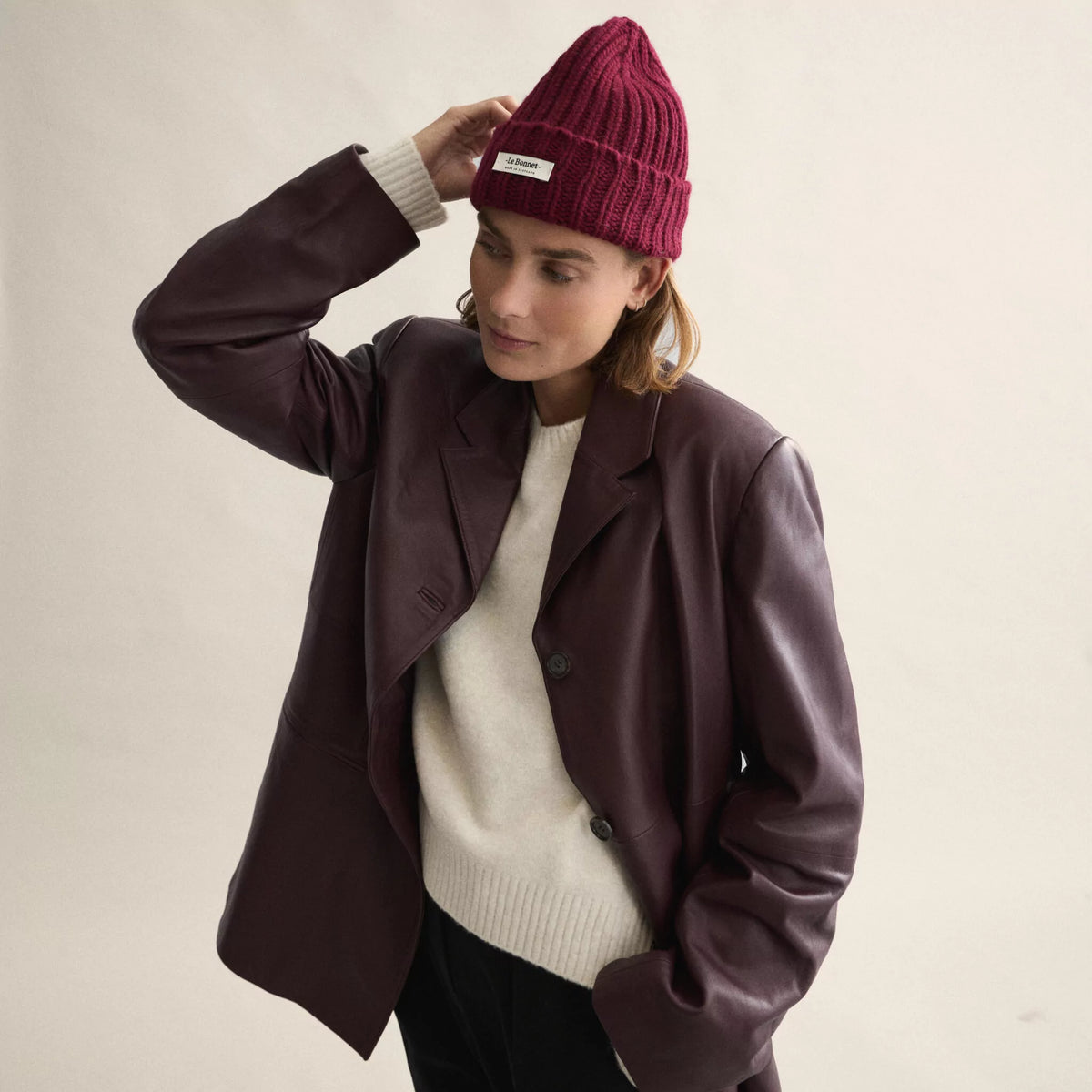 Le Bonnet Beanie Logo - Wine