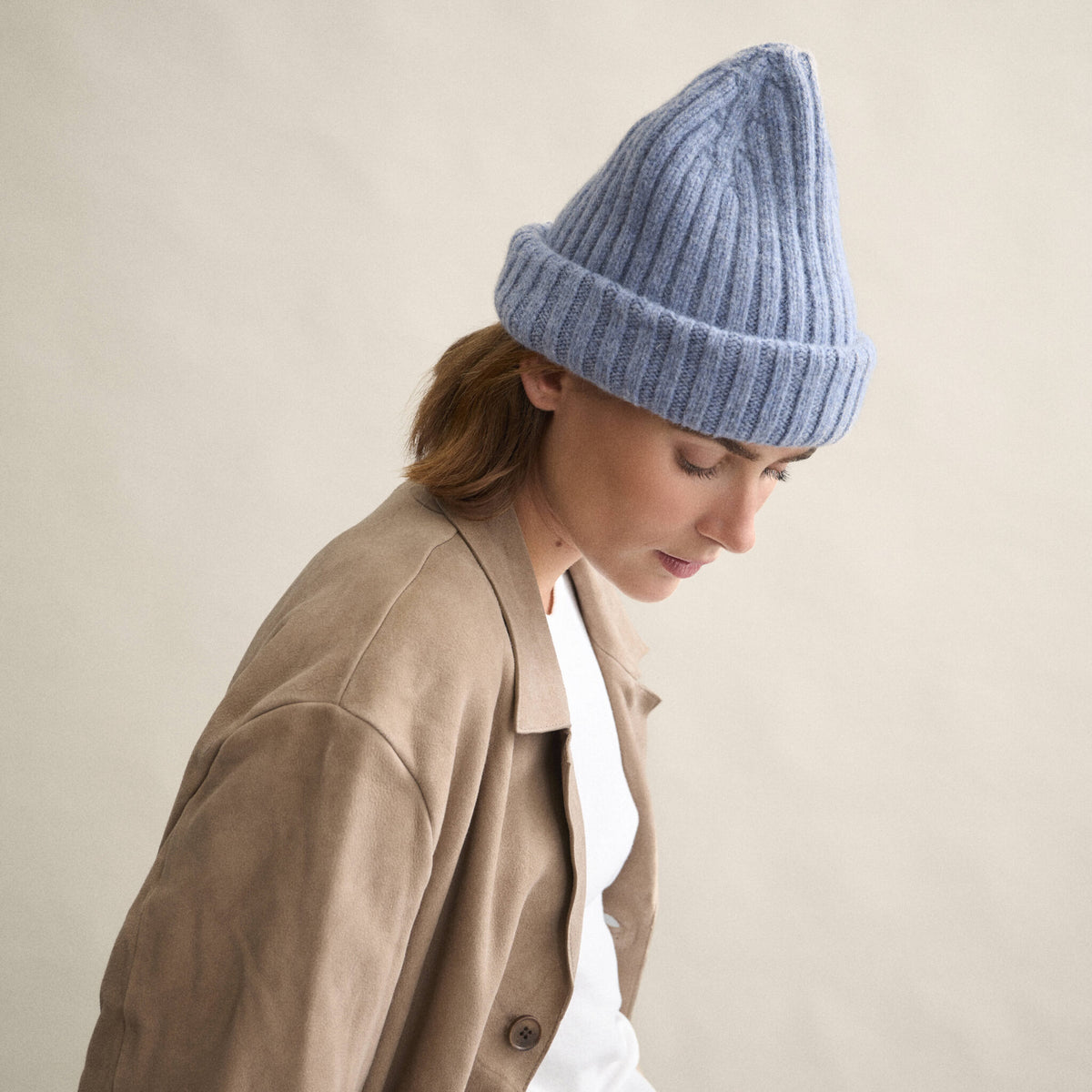 Le GRAND Beanie - Wasched Denim