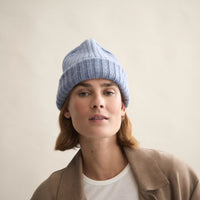 Le GRAND Beanie - Wasched Denim