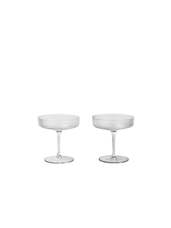 Ferm Living - Ripple Champagnerglas 2er Set