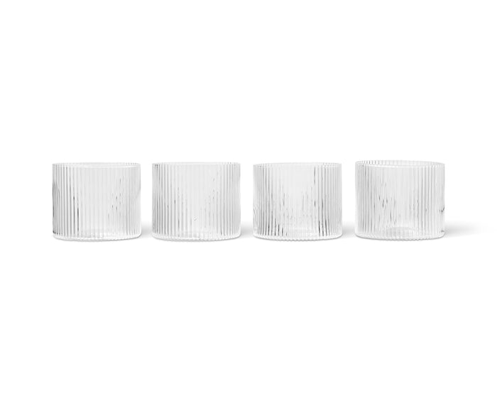 Ferm Living - Ripple Gläser Low (4er Set)